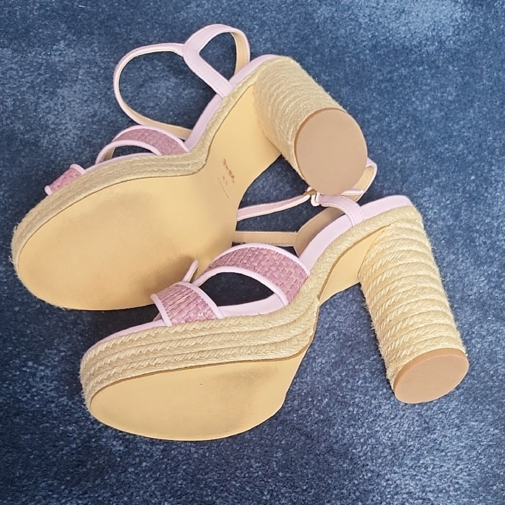 Coach Pink Signature Canvas Strappy Sandals - Picture 6 of 9